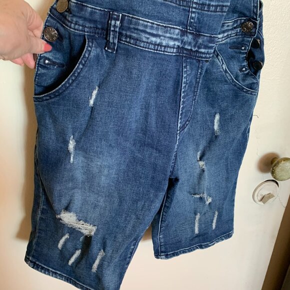 PRIDE Men Jeans Overalls Short Suite One Piece Ripped Jeans SIZE M  RAINBOW - Picture 3 of 11